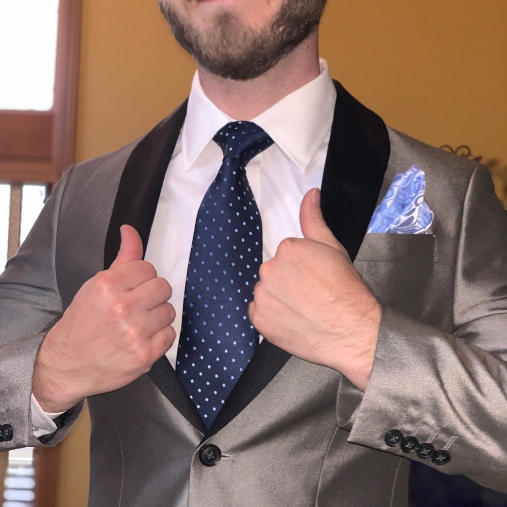 Silver tux jacket - Picture 2 of 3